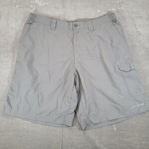 Columbia PFG Men's Gray Omni Shade Fishing Cargo‎ Shorts Size Medium